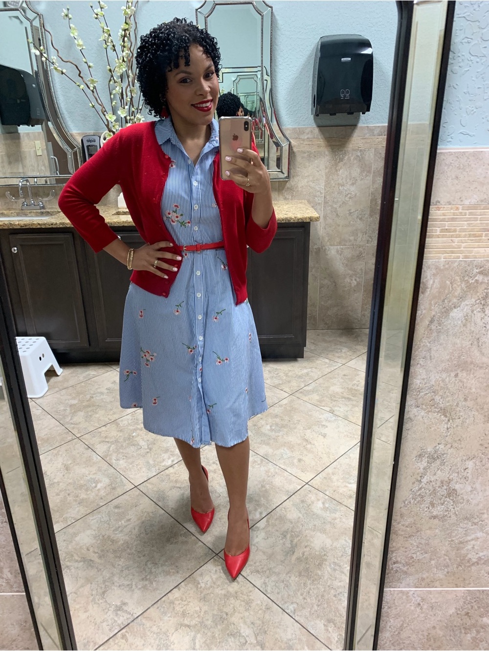 Blue Floral Shirt Dress